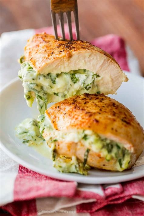 Easy Stuffed Chicken Breast with Spinach and Cheese